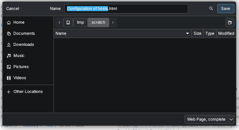 Firefox save as dialog